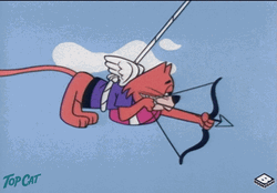 Flying Cupid Top Cat GIF