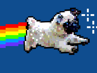 Flying Dog Like Neon Cat GIF