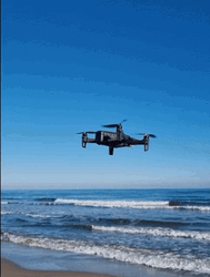 Flying Drone In Blue Sky GIF