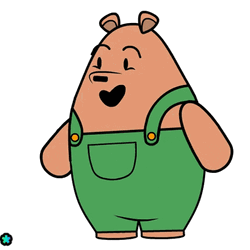 Flying Kiss Pants Bear GIF