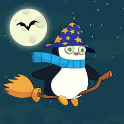 Flying Penguin Wizard GIF