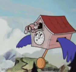 Flying Ticking Clock GIF