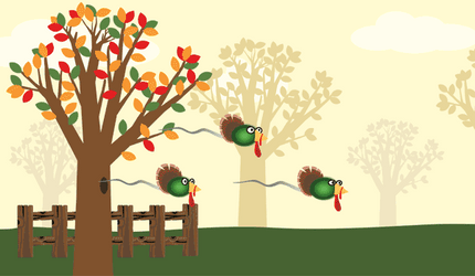 Flying Turkey Animated Thanksgiving GIF