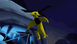 Flying Yellow Rainbow Friends  GIF