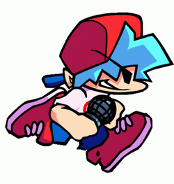 Fnf Boyfriend Grins While Running GIF