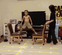 Focus Asian Kid Split GIF