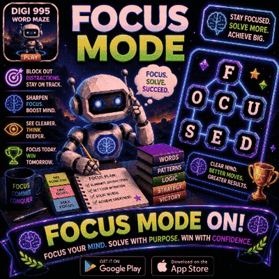 Focus Mode Poster With Robot GIF