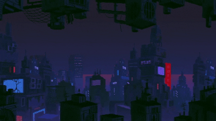 Foggy Cityscape Upside Down GIF