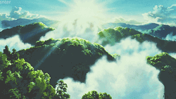 Foggy Mountains Anime Scenery