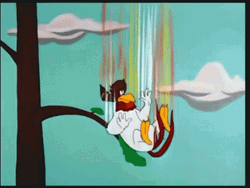 Foghorn Leghorn Colliding On Tree GIF