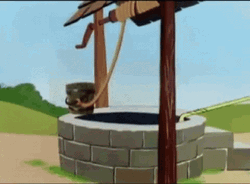 Foghorn Leghorn Looking Down Well GIF