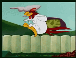 Foghorn Leghorn Riding Pig GIF