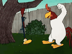 Foghorn Leghorn Shotgun Fired On Head GIF
