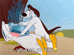 Foghorn Leghorn Up And At Em GIF