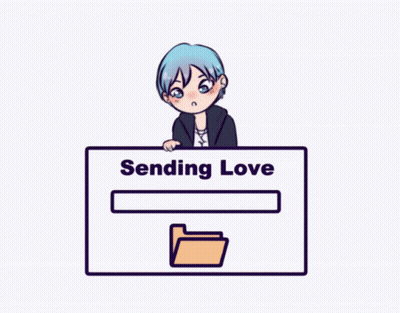 Folder With Blue Heart GIF