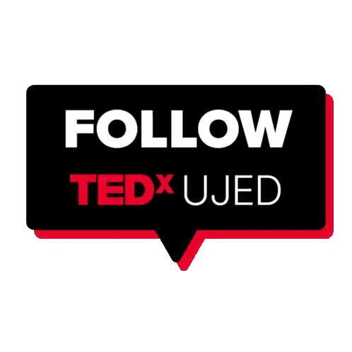 Follow Tedx Ujed Speech Bubble Sticker