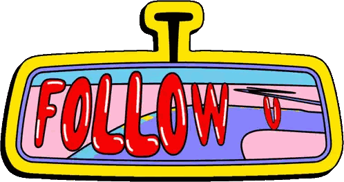 Follow Text On Rear View Mirror Sticker