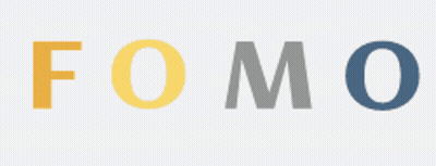 Fomo Text In Yellow And Blue GIF