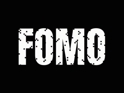 FOMO With Colorful Dots On Black GIF