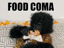 Food Coma Baby Gorilla Passing Out GIF