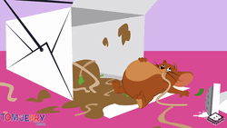 Food Coma Bloated Jerry Mouse  GIF