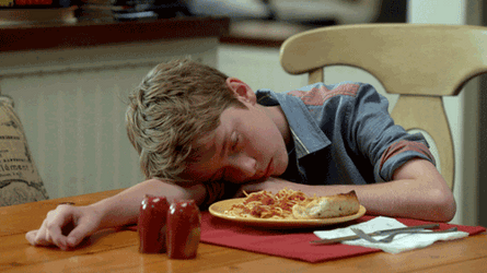 Food Coma Falling Asleep While Dining GIF