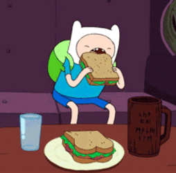 Food Coma Finn The Human Lunch GIF