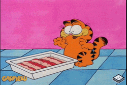 Food Coma Garfield Panic Eating GIF