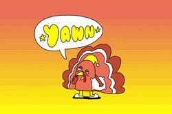 Food Coma Yawning Turkey GIF