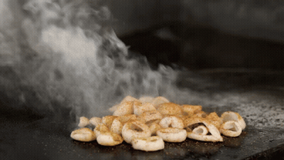 Food Cooked On Grill With Smoke GIF