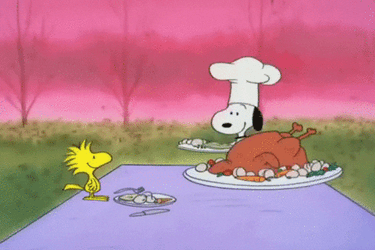 Food Served Peanuts Snoopy Thanksgiving GIF