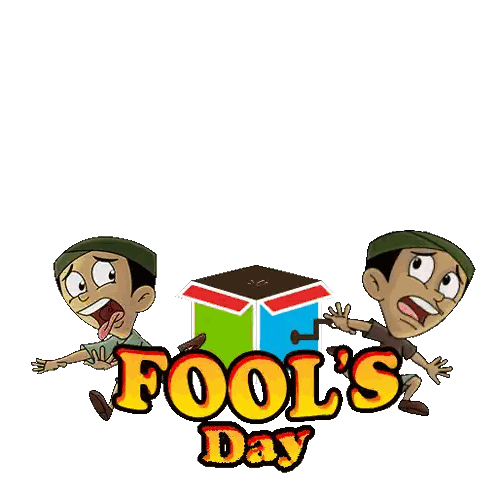 Fool's Day Advertisement With Scarecrow And Boys Sticker