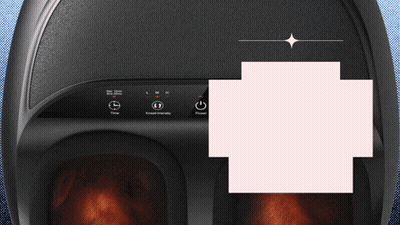Foot Massager With Pink Square GIF
