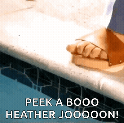 Foot On Swimming Pool Edge Peek A Boo Heather Jooooon GIF