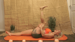 Foot Roll Stretch In Yoga Mat GIF