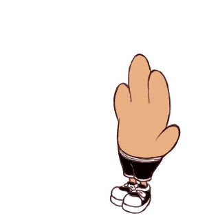 Foot With Hand Cartoon Sticker