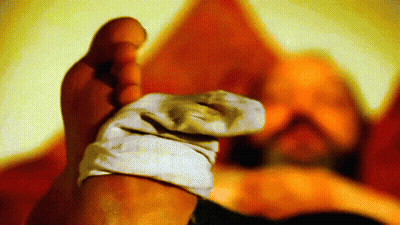 Foot With White Glove GIF