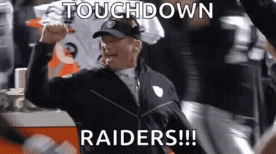Football Coach Celebrating Raiders Touchdown GIF