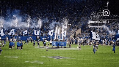 Football Field With BYU Football GIF