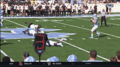 Football Field With Let's In Red GIF