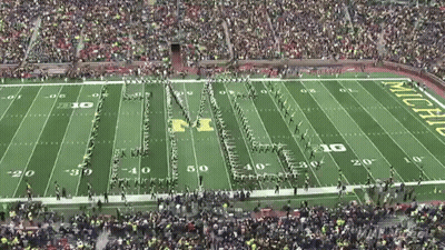 Football Field With Michigan On Side GIF