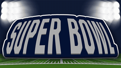 Football Field With Super Bowl Letters GIF
