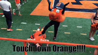 Football Field With Touchdown Orange Fence GIF