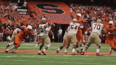 Football Field With Touchdown Orange On Fence GIF