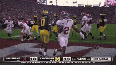 Football Game Between Alabama And Michigan On ESPN GIF