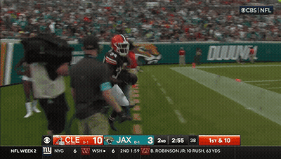 Football Game Between CLE And Jax On CBS GIF