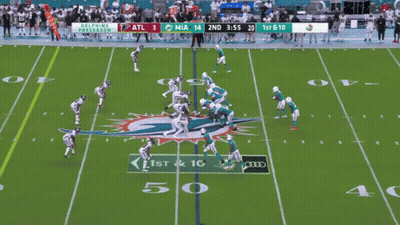 Football Game Between Dolphins and Atl