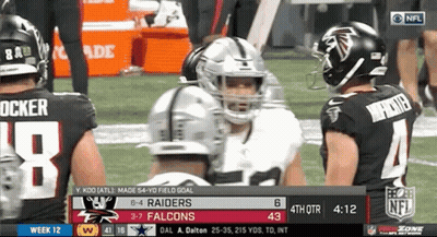 Football Game Between Raiders And Falcons GIF