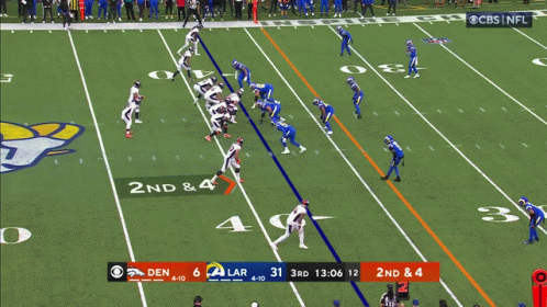 Football Game Between Rams And Den GIF