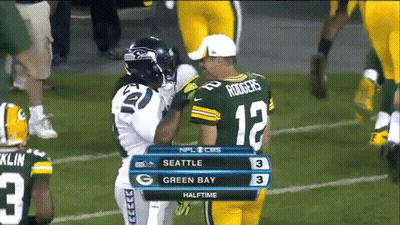 Football Game Between Seattle And Green Bay On CBS GIF